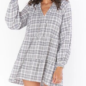 Show Me Your MuMu Black and White Plaid Birdie Dress.